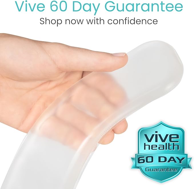 Vive Gel Toilet Seat Cushion Cover - Raised Padded Riser Cushion for Elongated, Standard, and Commode Chairs- Seat Warmer Pressure & Pain Relief Comfort- Adhesive Donut Pad for Elderly, Seniors