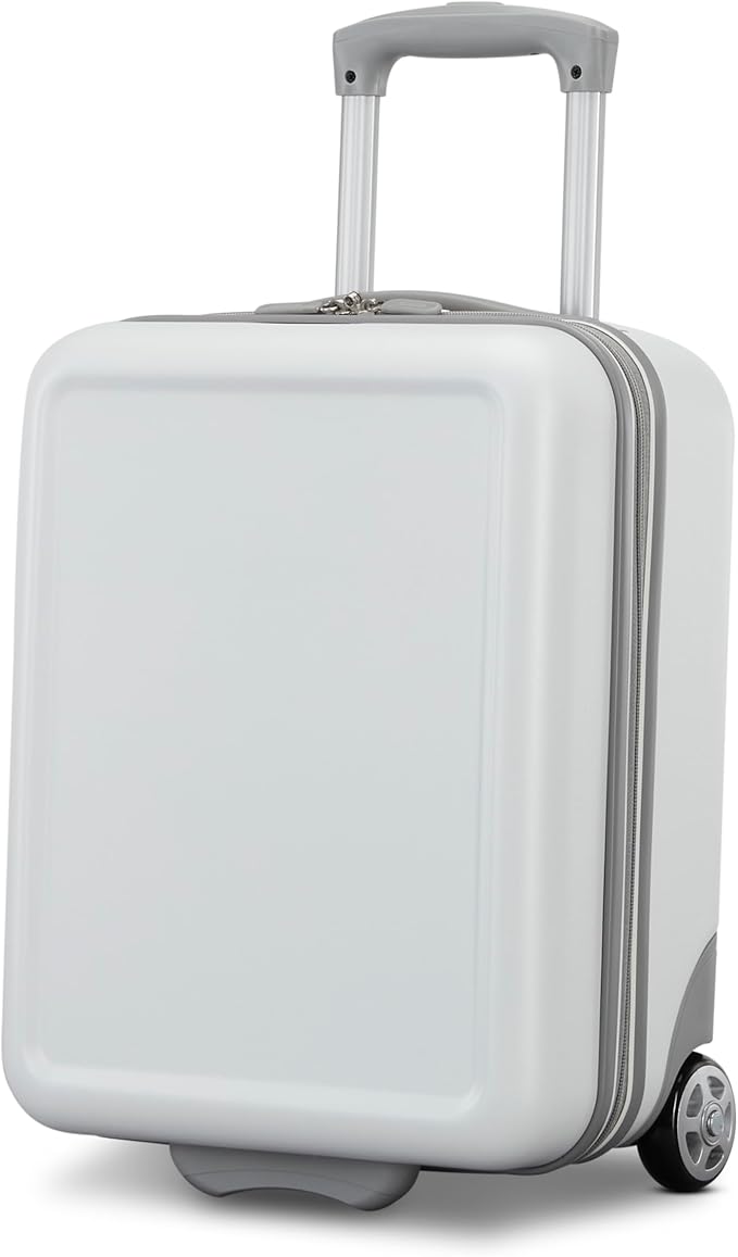 American Tourister Fathead Underseater Carry-On Luggage - Airline Approved - Customize with Favorite Sports or Character Decal - Durable ABS Hardshell - RightHeight™ Adjustable Handle - White