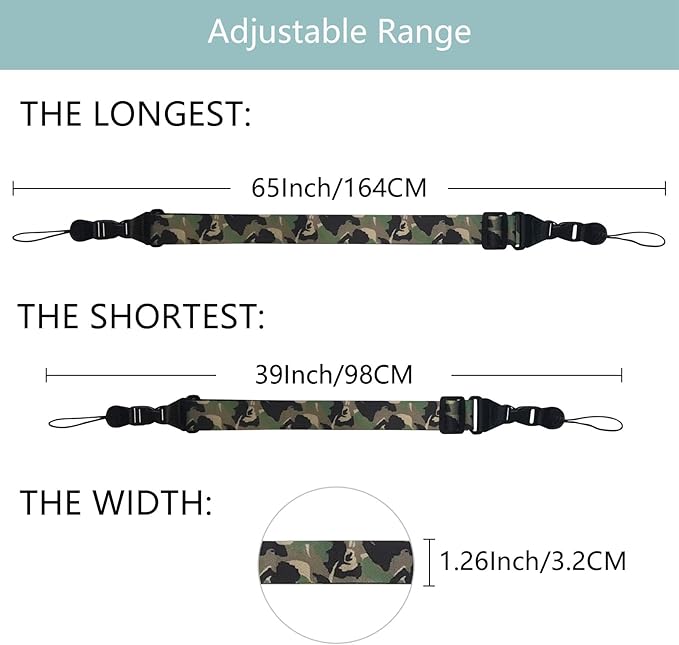 3 Pack Adjustable Shoulder Strap:Comfortable for iPad Strap Nylon Neck Lanyard for iPad/Samsung Tablet Case,Camera Binocular Crossbody Laptop Luggage Bag(Camouflage Color)