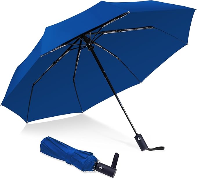 NPCQUN Travel Essentials Umbrella Windproof Compact Collapsible Light, Automatic, Strong and Portable, Wind Resistant Folding Small Umbrella for Rain