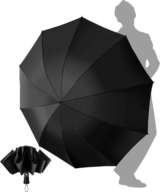 Travel Compact Umbrella Windproof - Portable Automatic Umbrellas for Rain, Inverted Folding Umbrella for Men and Women