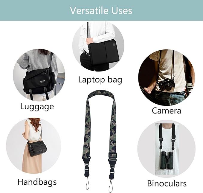 3 Pack Adjustable Shoulder Strap:Comfortable for iPad Strap Nylon Neck Lanyard for iPad/Samsung Tablet Case,Camera Binocular Crossbody Laptop Luggage Bag(Camouflage Color)