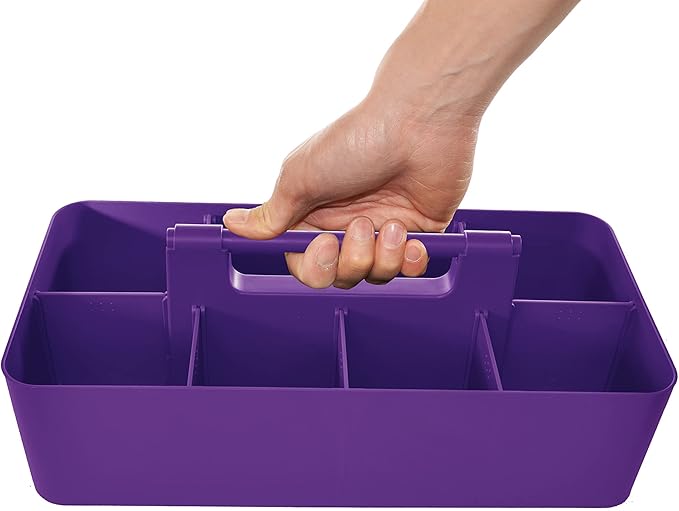 8 Compartments DIY Dividers,Large caddy, Multi Purpose, Simple, Portable, Stackable, Modern Solution for School, Office,MADE IN USA (Royal Purple)
