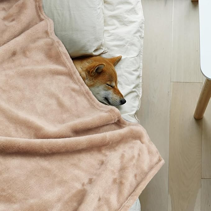 Onarway Dog Blanket Washable for Puppy: 4 Packs Dog Blankets 28”x20” - Fluffy Soft Small Throw for Cat Puppy Kitten Dogs - Fleece Pet Blankets for Bed Sofa Car and Indoor - Grey and Khaki