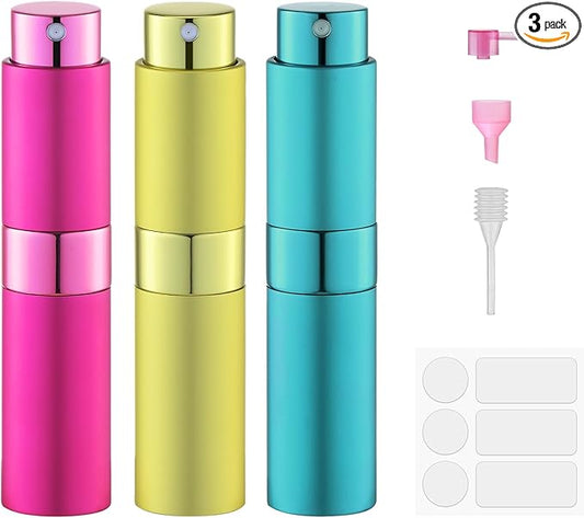 Perfume Atomizer Travel Bottle Refillable: Cologne Sprayer Portable for Men - Mini Spray Empty for Refill - 8ml Small Size Yellow