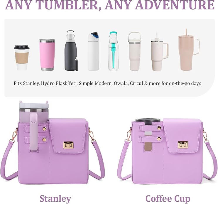 Stanley Purse Cup Holder Bag- Outdoor Portable Crossbody Bag for Stanley Cup Tumbler Purse