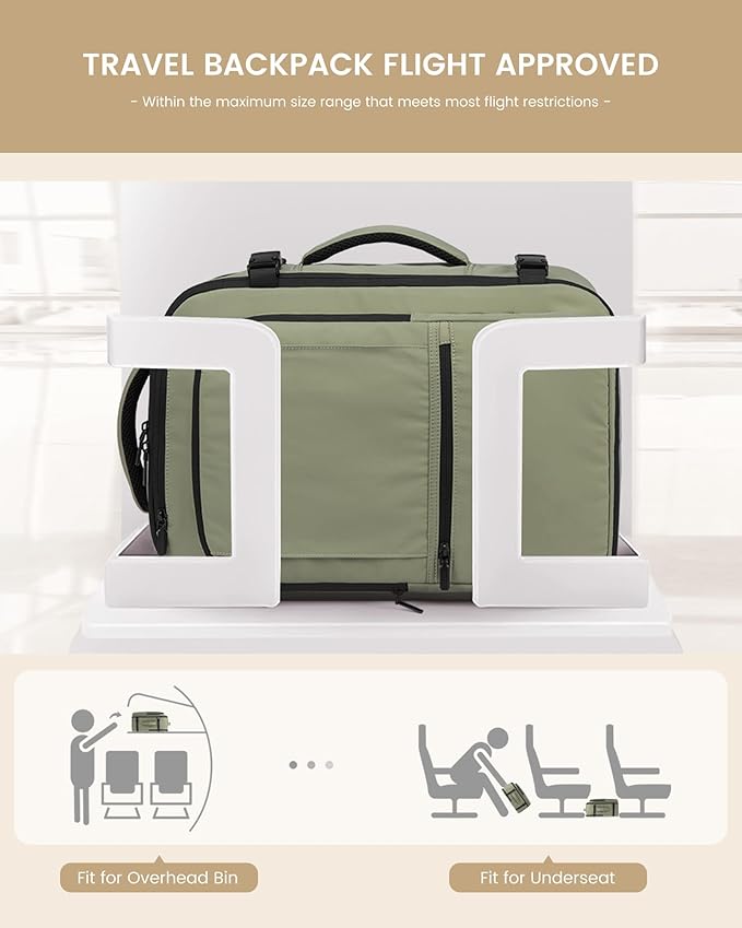 LOVEVOOK Travel Backpack for Women & Men, 50L Large Carry On Backpack Airline Approved, TSA Personal Item Weekender Bag, Water Resistant Laptop Backpacks with 3 Packing Cubes for Travel Essentials