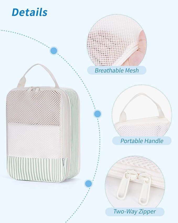 Narwey 6 Set/5 Set Compression Packing Cubes for Travel Kids Women Carry on, Packing Organizers Bag for Backpack Luggage Suitcase Duffle Bags
