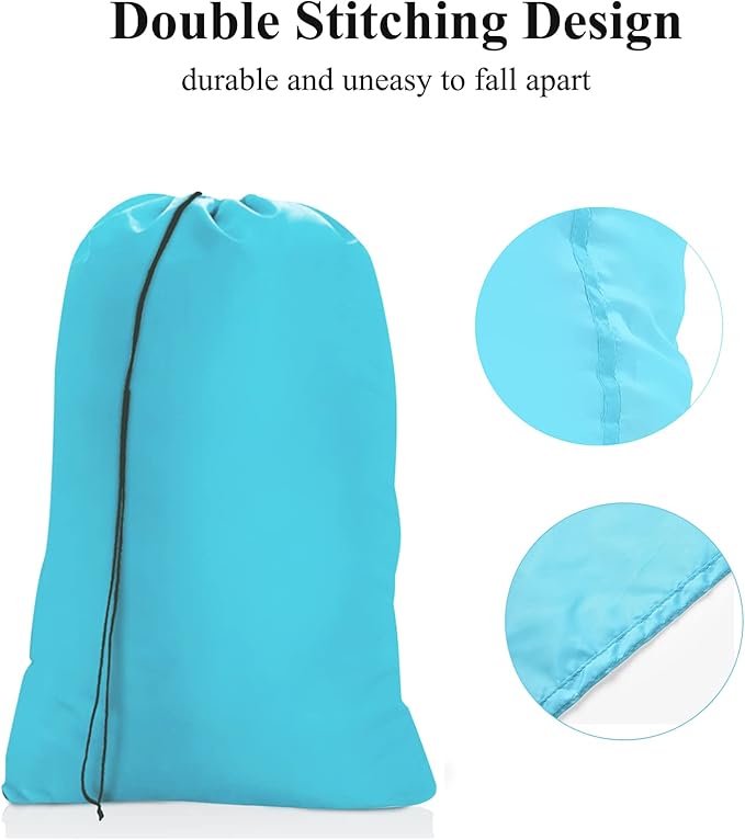 OTraki Extra Large Laundry Bag 2 Pack Laundry Basket Laundry Hamper Liner Dirty Clothes Bag 45x28 Inch Heavy Duty Laundry Bag XL Big Drawstring bag for Home Dorm Drying Do Not Exceed 176℉ Blue