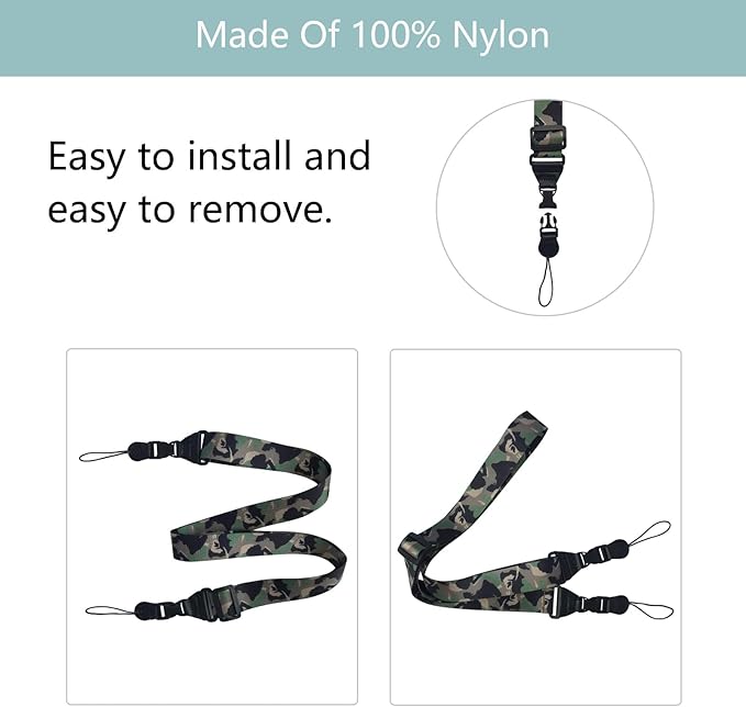 3 Pack Adjustable Shoulder Strap:Comfortable for iPad Strap Nylon Neck Lanyard for iPad/Samsung Tablet Case,Camera Binocular Crossbody Laptop Luggage Bag(Camouflage Color)