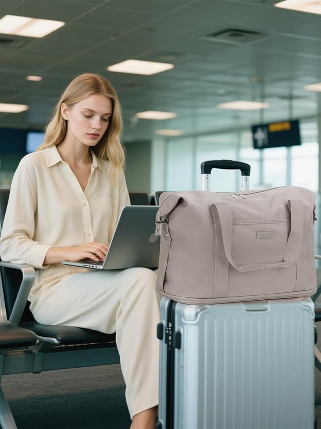 Expandable Travel Duffle Bags Weekender Overnight Bags for Women Men Hospital Bag for Women Labor Delivery with Toiletry Bag Waterproof