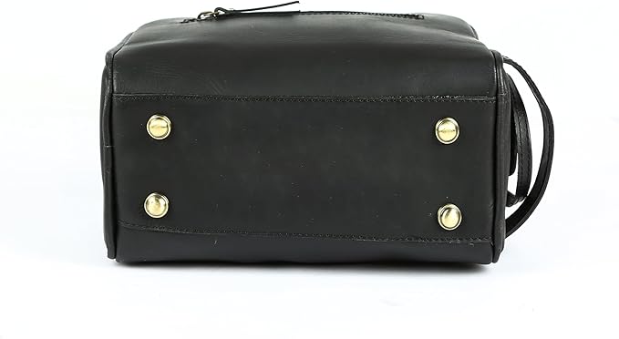 KomalC Travel Toiletry Bag – Premium Leather Dopp Kit for Men & Women with Water-Resistant Lining & Spacious Zippered Organizer
