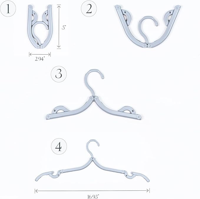12 Pcs Travel Hangers - Foldable & Collapsible for Suitcase & Clothes - Portable Travel Accessories