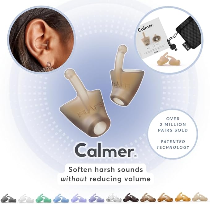 Flare Calmer | Ear Plugs Alternative | Daily Noise Relief | Sound Sensitivity | Stress Relief | No Muffling | Improve Wellbeing | Comfy, Reusable, Soft Silicone Earplugs | 731 TRN
