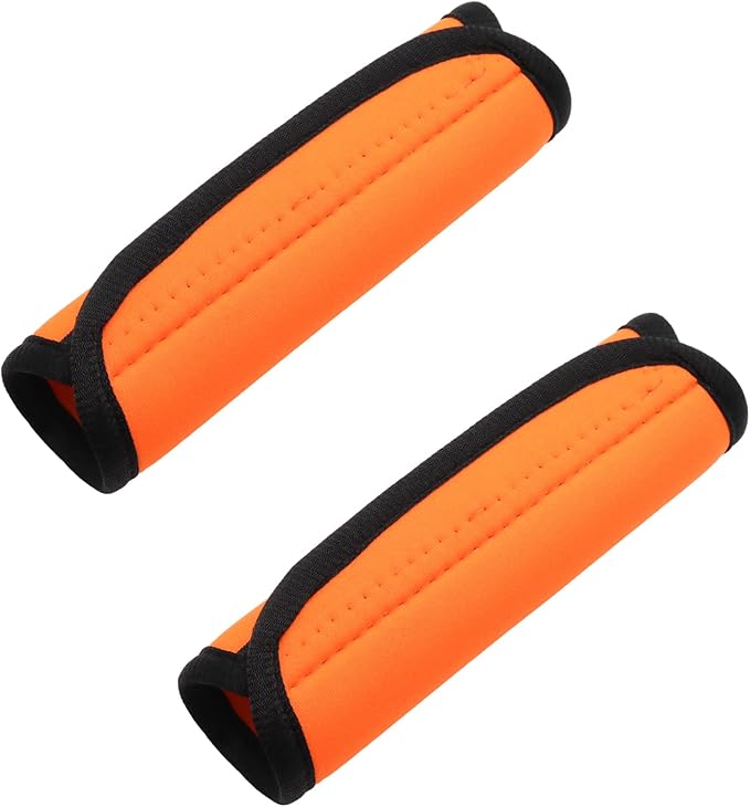 2pcs Luggage Handle Wraps For Suitcase- Soft Suitcase Handle Covers for Travel Accessories（ Orange,Bright Color for Suitcase Tags Identifiers ）