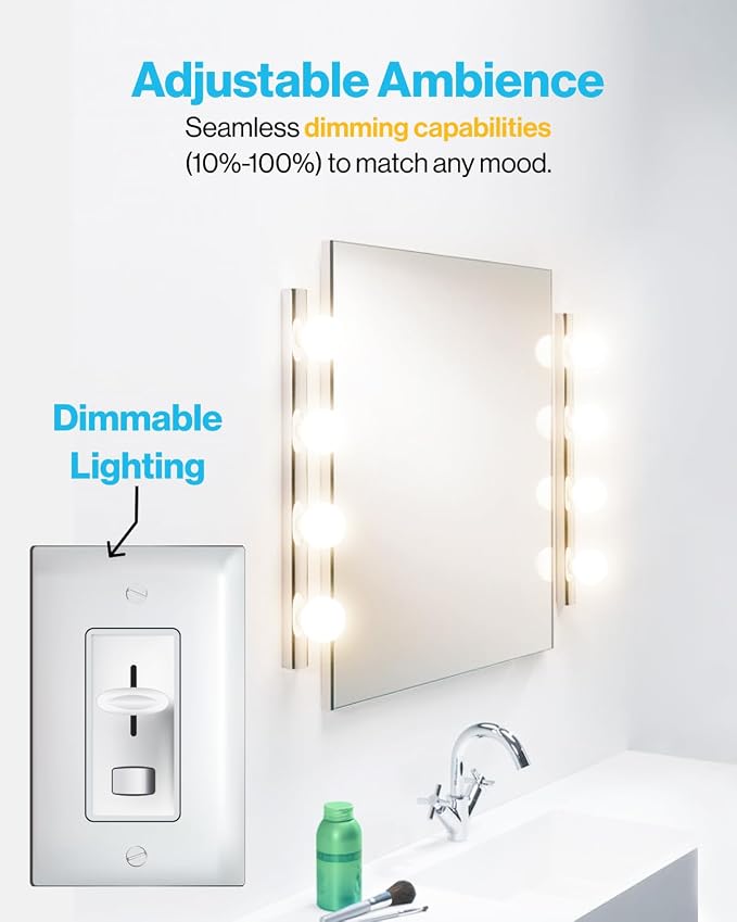 Sunco 12 Pack G25 LED Light Bulb, Globe, Vanity Bathroom Mirror, 6W=40W | 3000K Warm White, Frosted Lens, 450LM, Dimmable, E26 Medium Base, Vanity Mirror Lighting, Damp Rated, Decorative Round Bulb
