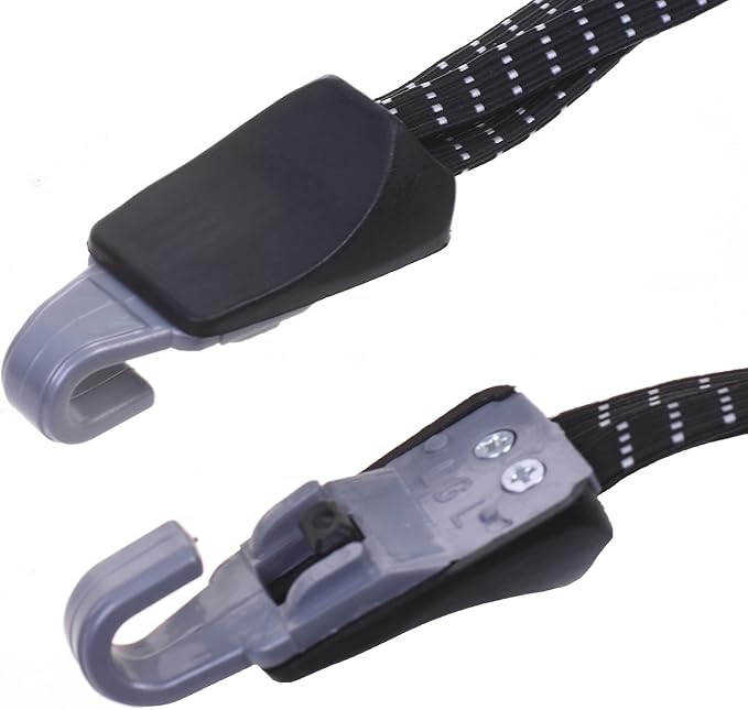 Cosmos 3 in 1 Bungee Cord Elastic Motorcycle Bike Luggage Fixed Strap Rope, 2 Pcs Straps with 1 Pc Marble Pattern Storage Bag
