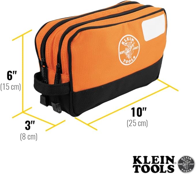 Klein Tools Tool Pouch, Dual Compartments, Heavy-Duty Tool Bag Organizer, Multipurpose Bag