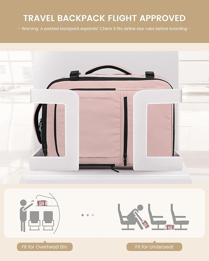 LOVEVOOK Travel Backpack for Women & Men, 60L Large Carry On Backpack Airline Approved, TSA Personal Item Weekender Bag, Laptop Backpacks with 3 Packing Cubes for Travel Essentials, Waist Belt