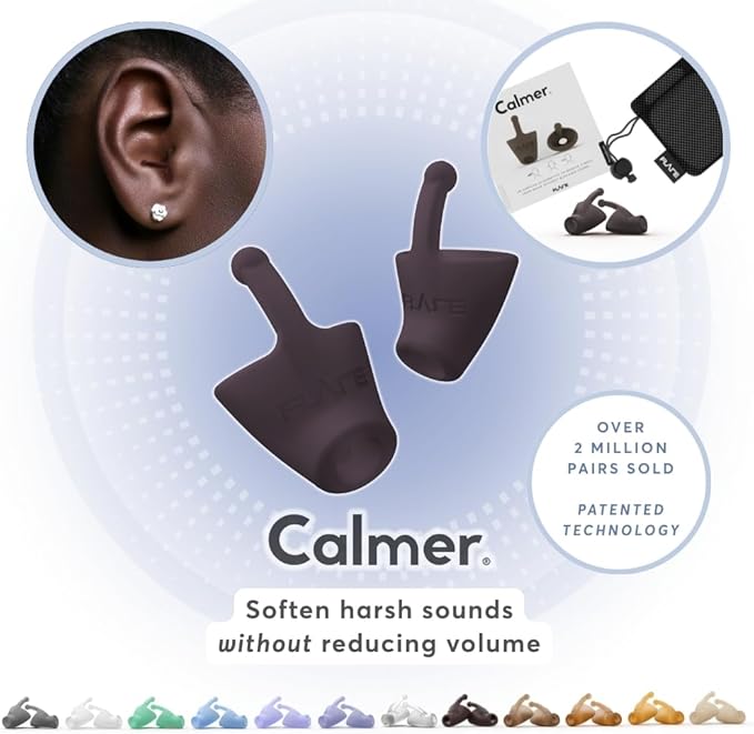 Flare Calmer | Ear Plugs Alternative | Daily Noise Relief | Sound Sensitivity | Stress Relief | No Muffling | Improve Wellbeing | Comfy, Reusable, Soft Silicone Earplugs | 476