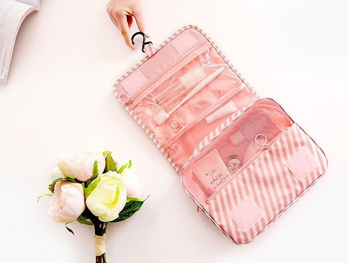 Mossio Hanging Toiletry Bag - Large Cosmetic Makeup Travel Organizer for Men & Women with Sturdy Hook