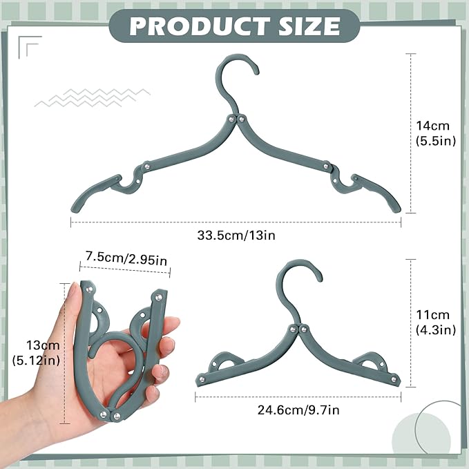 Teenyyou 15 Pcs Travel Hangers Cruise Ship Essentials Foldable Portable Plastic Vacation Hangers Non Slip Clothes Drying Rack Travel Accessories for Dormitory School Hotel Laundry (Vintage Color)