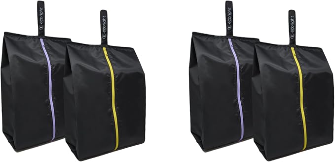 Ecoright Shoe Bags for Travel, Set of 2, 100% Recycled Water-Resistant Zipper Pouch Bags, Shoe Bags for Storage, Travel Essentials for Men & Women