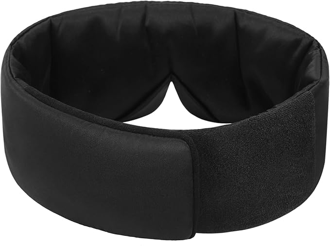 Mulberry Silk Sleeping Eye Mask, ALASKA BEAR Wraparound Style Comfort Ear Muff Blindfold and Soft Headband for Full Blackout and Hair Protection, Adjustable