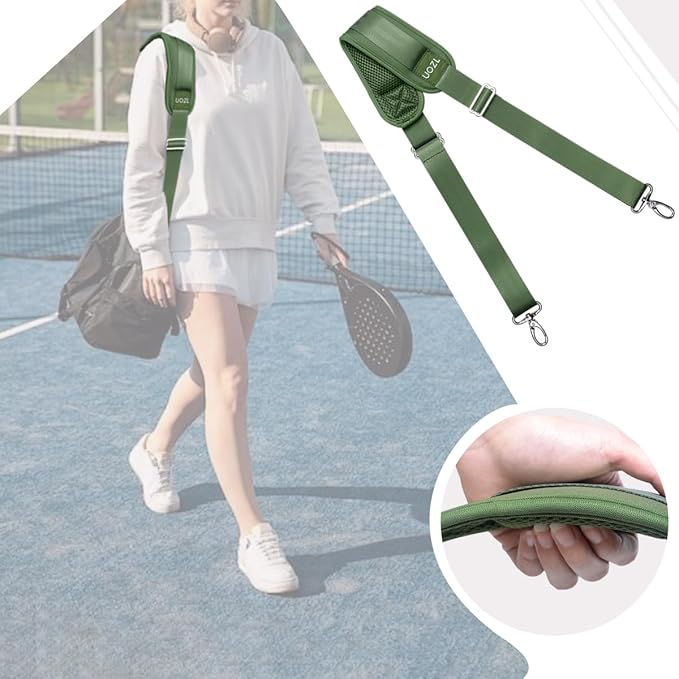 59 Inch Shoulder Straps, Soft with Ultra-Thick Fixed Shoulder Pad, Two Way Independently Adjustable Buckle Replacement Straps for Laptop Bag Messenger Bag Tool Bag Luggage,Green