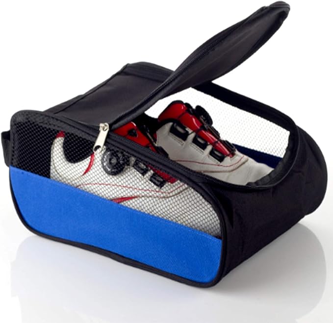 Outdoor Golf Shoes Bags Travel Shoes Bags Zippered Sport Shoes Bag (Blue)