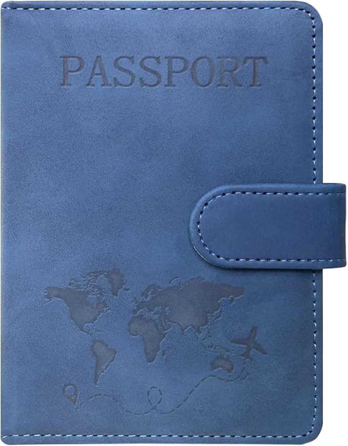 ACdream Passport Holder for Travel Essentials, Rfid Blocking Passport Wallet Cover Case for Travel Must Haves Accessories, Book Holders for Women/Men, Navy Blue