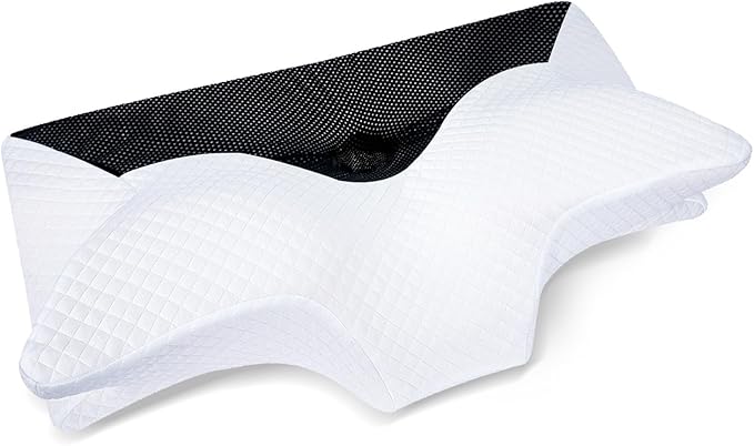 HOMCA Cervical Pillow Memory Foam Pillows - Contour Memory Foam Pillow for Neck Pain Relief, Orthopedic Neck Bed Pillow for Side Sleepers Back and Stomach