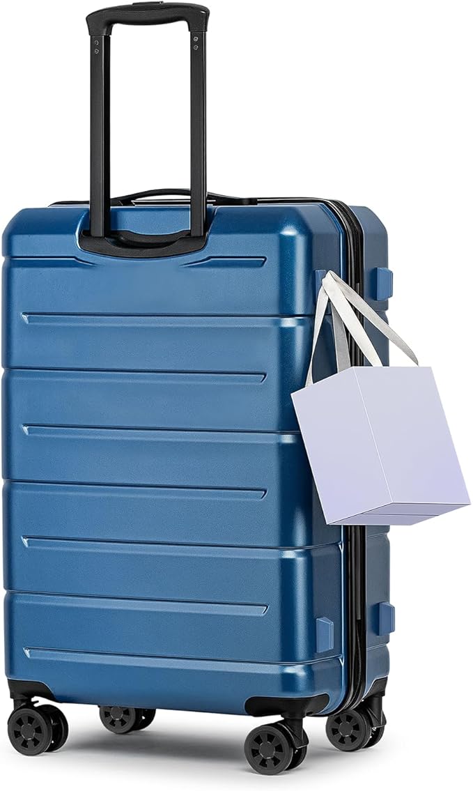 KYME Luggage Sets 2 Piece Suitcase Set Hardshell 20 inch/24 inch Luggage with Spinner Wheels Hardside PC+ABS Checked Large Suitcase with TSA Lock for Men Women Blue