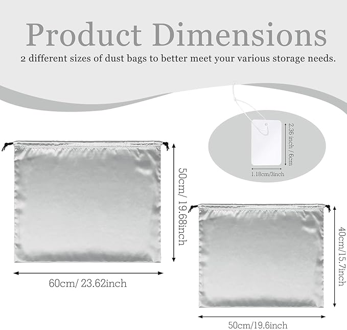 P Pothuiny 2 Pcs Satin Dust Bags for Handbags