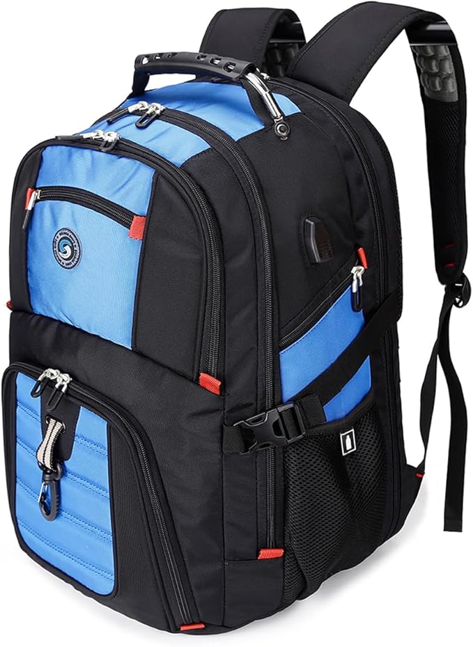SHRRADOO Extra Large 50L Travel Laptop Backpack with combination lock, College High School Backpack Airline Approved Business Work Bag Fits 17 Inch Computer for Men Women