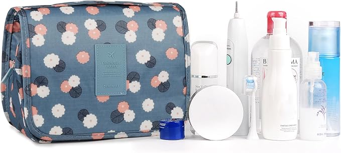 Narwey Small Hanging Travel Toiletry Bag for Women, Travel Bag for Toiletries, Makeup Bag Organizer Make Up Bags Cosmetic Bags for Girls