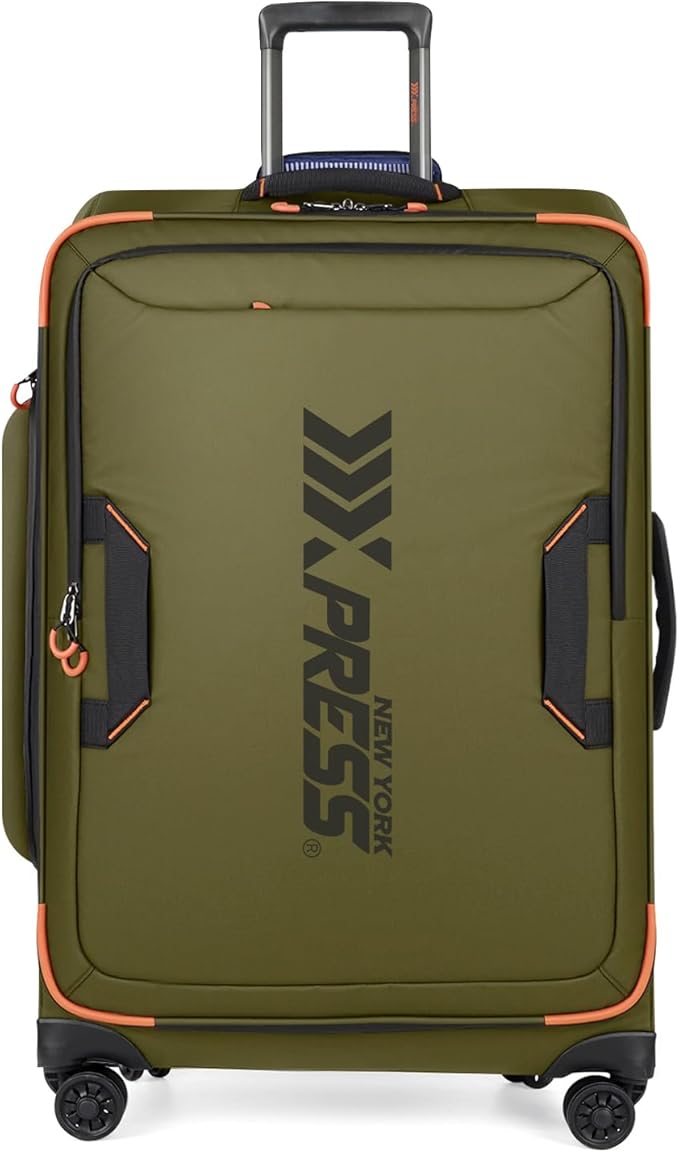 30'' Large Softside Suitcase,Luggage w/Spinner Wheels,Waterproof,Lightweight Travel Suitcase for Men/Women（Green,30in）