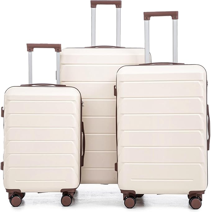 Luggage 3 Pcs Sets ABS Hardside Luggage Set Spinner Wheel Suitcase