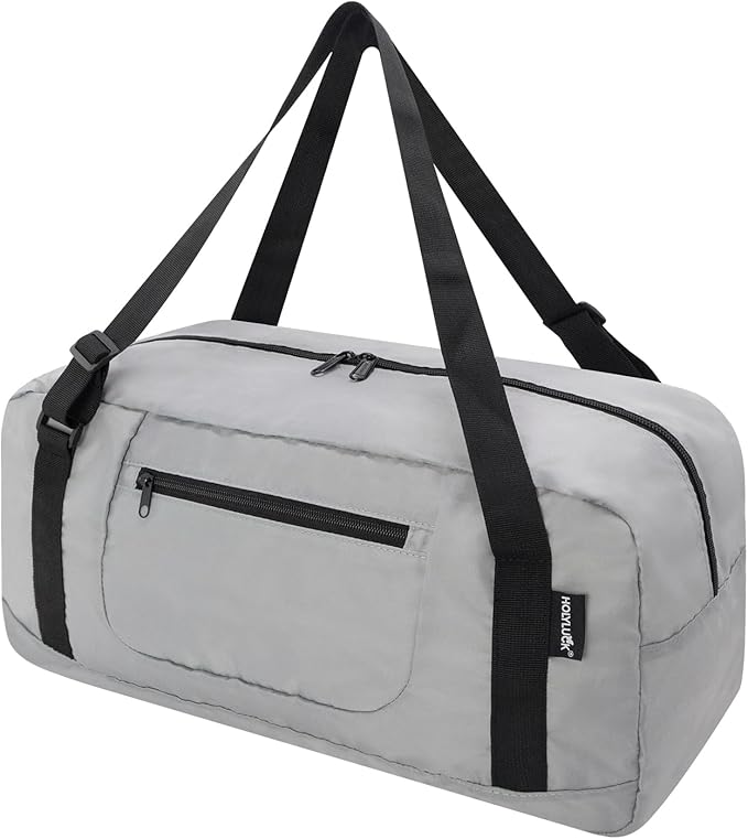 HOLYLUCK Foldable Travel Duffel Bag For Women & Men Luggage Great for Gym -Light grey