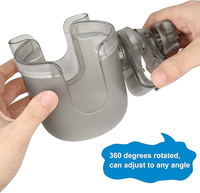 Accmor Stroller Cup Holder with Phone Holder, Bike Cup Holder, Universal Cup Holder for Uppababy Nuna Doona Strollers, 2-in-1 Cup Phone Holder for Stroller Bike Wheelchair Walker Accessory
