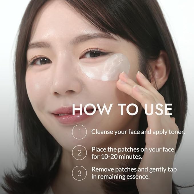 MIZON Pure Pearl Eye Gel Patch with Pearl, Diamond Powder, and Niacinamide for Radiance, Firming, and Nourishment – 60pcs – Improves Dark Circles and Luminosity