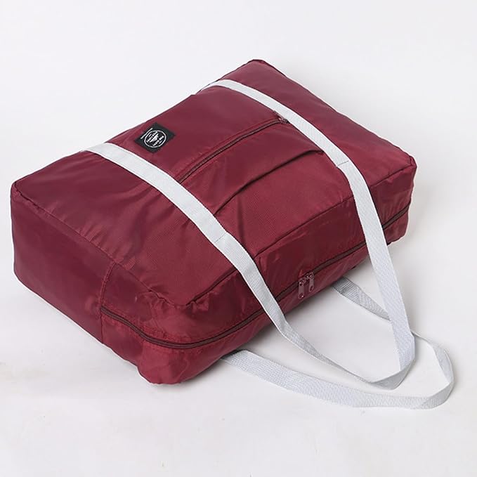 Foldable Travel Duffel Bags 2PCS Tote Carry On Luggage Spirit Airlines Personal Item Sports Gym Weekender Overnight Bags for Women and Men (Red+Blue)