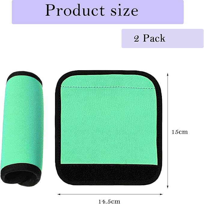 2 Pack Luggage Handle Wraps, Soft Handle Covers for Suitcase, Handle Wrap for Carry On/Bag, Travel Accessories for Luggage (Green)