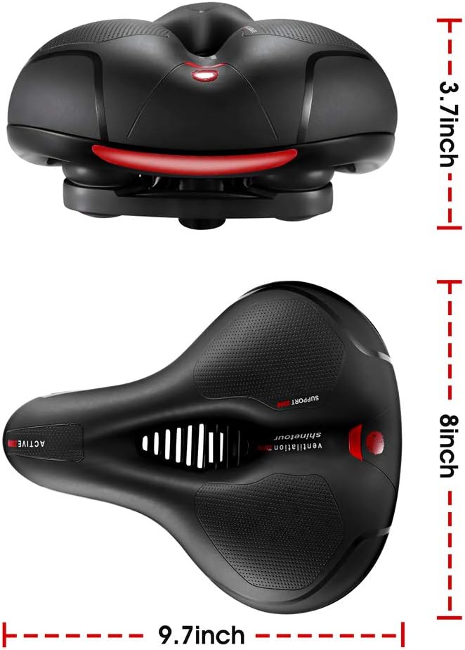 Comfortable Seat Cushion for Men Women with Dual Shock Absorbing Ball Memory Foam Waterproof Wide Bicycle Saddle Fit for Road Bikes