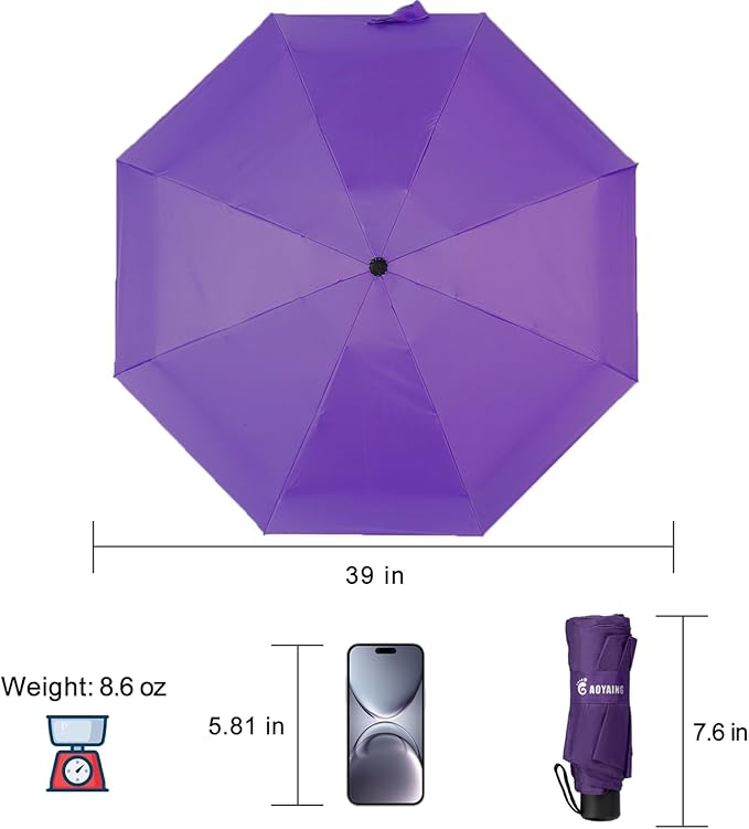 GAOYAING Compact Travel Umbrella with Case Sun&Rain Lightweight Small and Compact Suit for Pocket