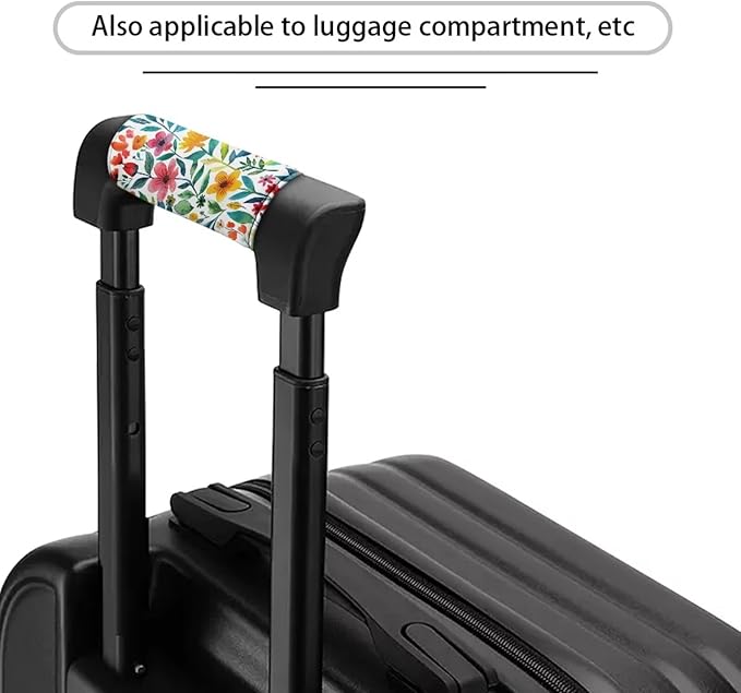 BIGCARJOB Stylish Flower Luggage Handle Wrap Set for Women Girls Luggage Accessories Set 2 Pieces Flower Print Suitcase Handle Sleeve Cover Identifier Travel Bag Wraps