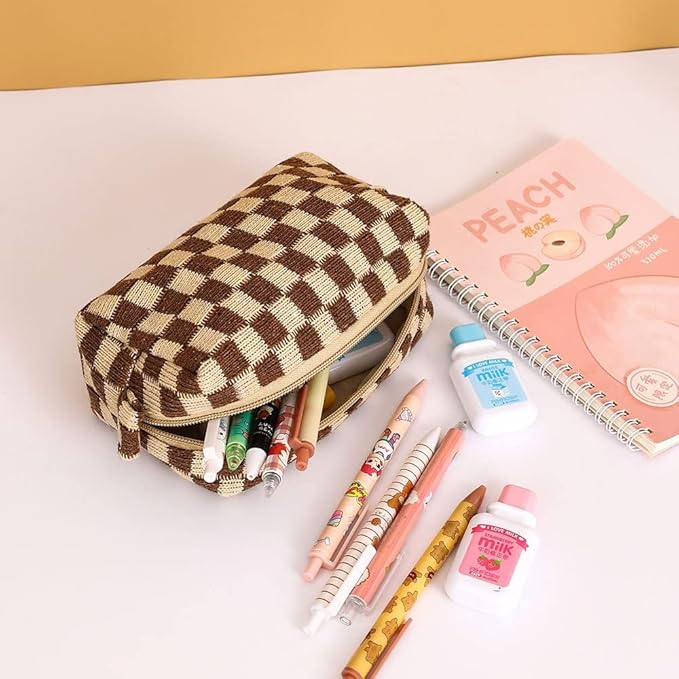 LYDZTION Makeup Bag Cosmetic Bag for Women,1Pcs Large Capacity Makeup Bags and 1Pcs Pencil Case Makeup Brushes Storage Bag Travel Toiletry Bag Organizer