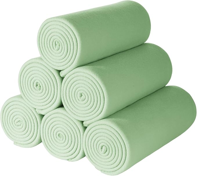 CAI TENG Fleece Throw Blankets 6 Pack Lightweight Warm Soft Cozy Kids Blanket Pet-Friendly Bulk Fleece Blanket Solid for Home, Bed, Sofa, Dorm, Office, Gifts, Outdoor Sage Green 50 x 60 inch