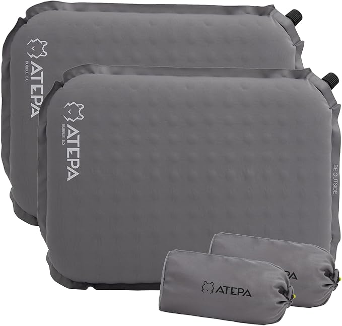 ATEPA Inflatable Seat Cushion, Self-Inflating Portable Stadium Airplane Travel Foam Cushion Pad for Camping, Sports Events, Outdoor