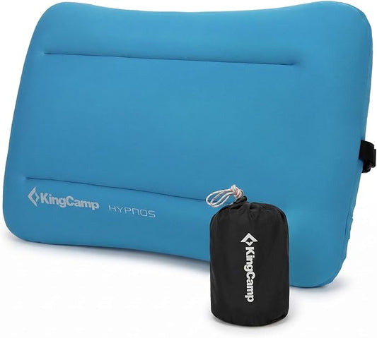 KingCamp Inflatable Pillow for Camping, Large(19.7" x 11.8") Camping Pillow, Ultra-Soft Camp Pillow with Washable Foam Cover for Home-Like Comfort, Hiking, Car, Beach, Travel